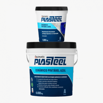 Plasteel Cerâmico Pintável Azul 5,280 kg Quimatic Tapmatic PC3