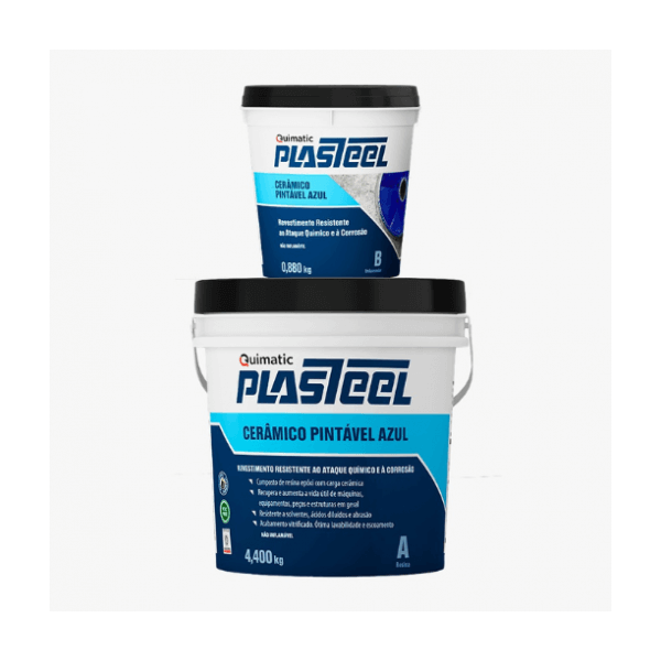 Plasteel Cerâmico Pintável Azul 5,280 kg Quimatic  PC3