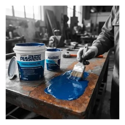 Plasteel Cerâmico Pintável Azul 5,280 kg Quimatic Tapmatic PC3
