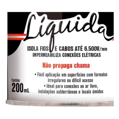 Fita Isolante Líquida Preta 200 mL Quimatic Tapmatic BD1