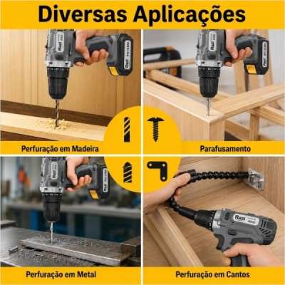 Furadeira e Parafusadeira a Bateria 21V 1/2 Pol. Brushless