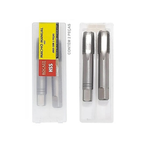Jogo macho manual aço rapido m5x0.80mm jg c/2 peças rocast