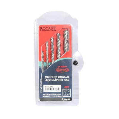 Kit de broca a/r 3.0 a 8.0 com 05 peÇas rocast