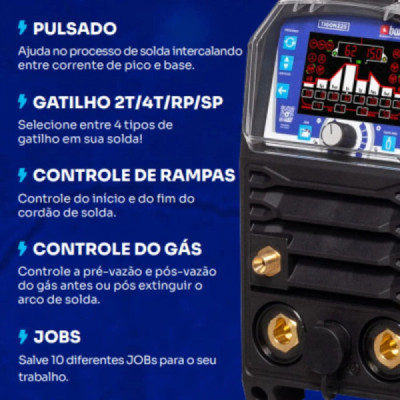 INVERSORA DE SOLDA 220A 220V DC TIG TIGON225P