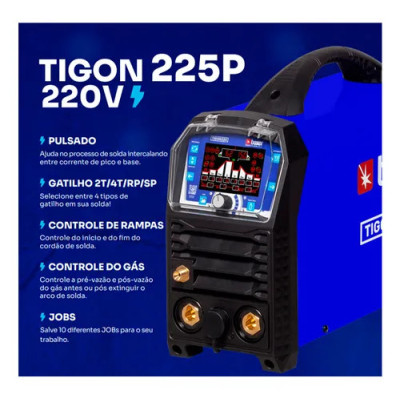 INVERSORA DE SOLDA 220A 220V DC TIG TIGON225P