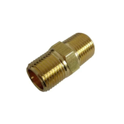 Niple Macho 26SP 1/4 NPT X 1/4 BSP Latão