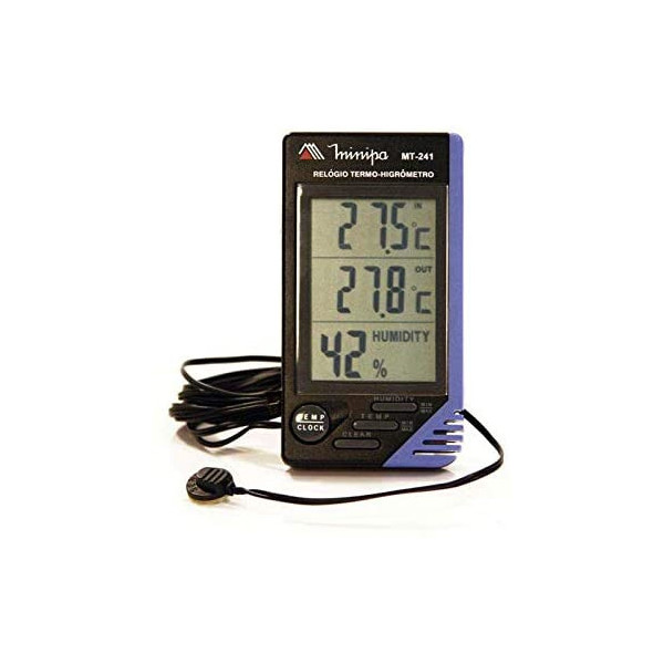Relogio termohigrometro int/ext mt-241 minipa