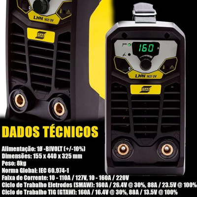 INVERSORA DE SOLDA 160A 220V LHN162I DV