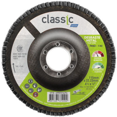 FLAP DISC 4.1/2\" GR 120 CLASSIC R801