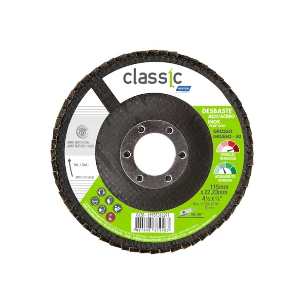 FLAP DISC 4.1/2\" GR 40 CLASSIC R801