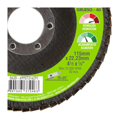 FLAP DISC 4.1/2\" GR 40 CLASSIC R801