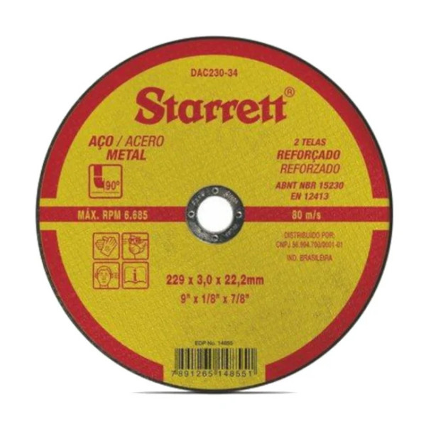 DISCO DE CORTE 9\"x1.9(5/64\")x7/8\" DAC230-24