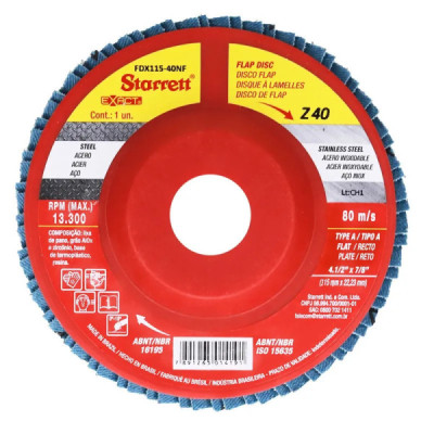 FLAP DISC 4.1/2\\" GR 40 COSTA PVC EXACT