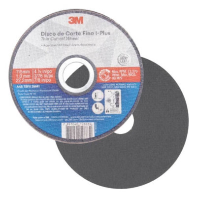 Disco corte metal/inox 3m i-plus 115x1,0x22,2mm
