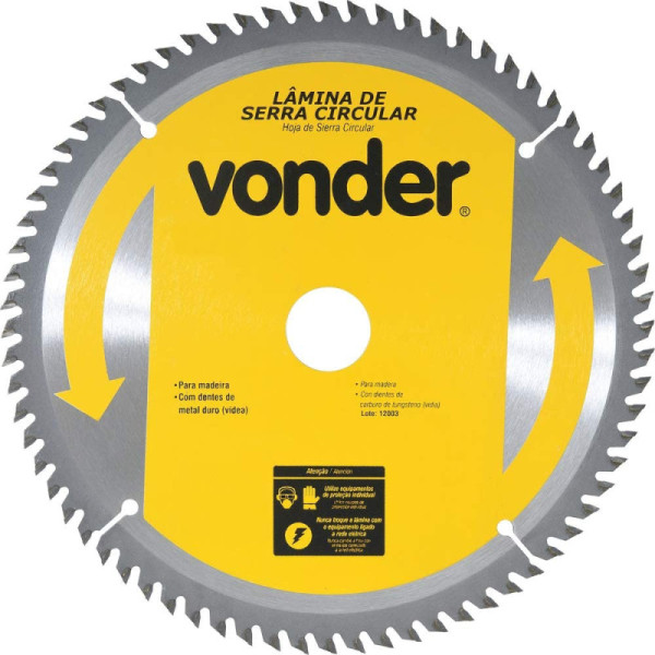 Lâmina de serra circular com dentes de metal duro/videa, 72 dentes vonder 300 x 30 mm