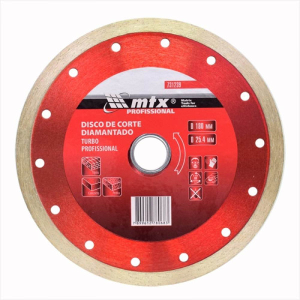 Disco Diamantado Turbo 180mm - 7pol - MTX