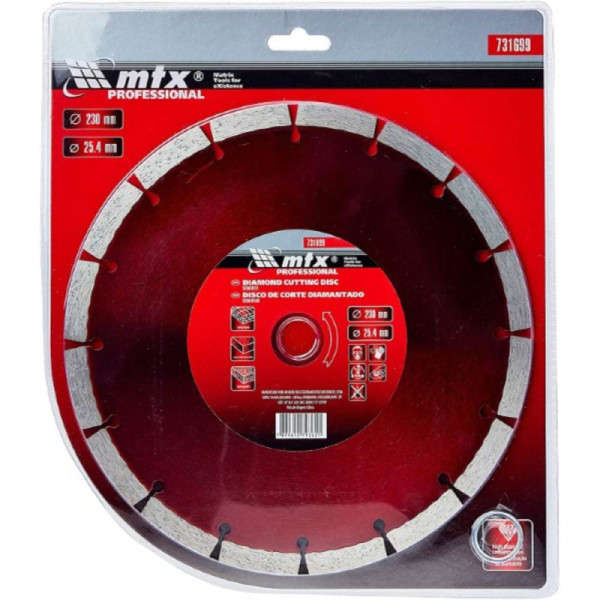 Disco diamantado segmentado 230 mm 9 pol mtx