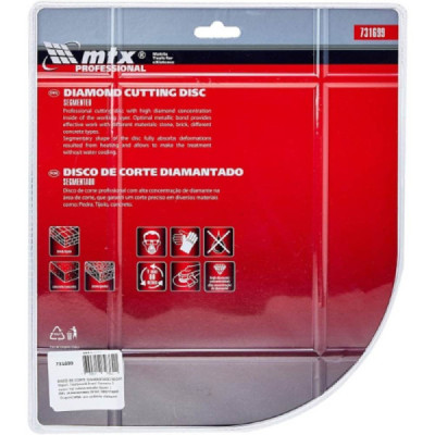 Disco diamantado segmentado 230 mm 9 pol mtx