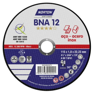Kit Disco de Corte 4.1/2x1.0x7/8 BNA12 Inox c/ 25 unidades
