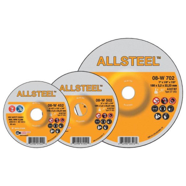 Disco de desbaste 4.1/2x1/4 allsteel 08w450