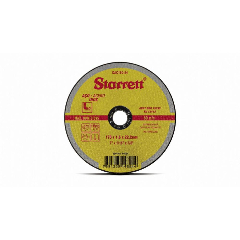 Disco de corte 7\"x1.6x7/8\" - DAC180-24