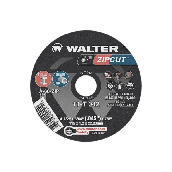 Disco de corte 4.1/2 zipcut - 11t042 walter