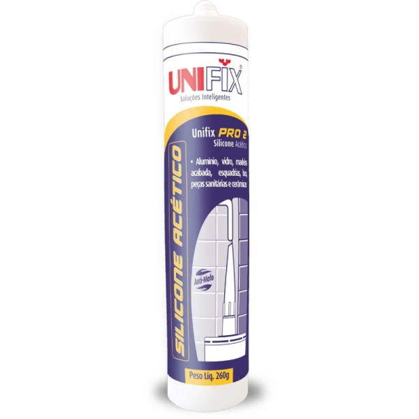 SILICONE ACETICO BRANCO 260G PRO