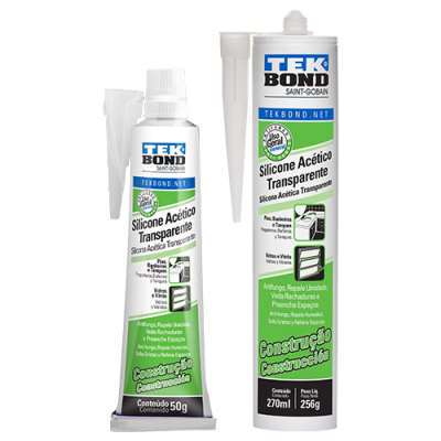 SILICONE ACÉTICO INCOLOR 256G - TEKBOND