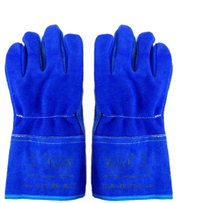 LUVA DE RASPA P 07 AZUL S/ FORRO C.A 16074