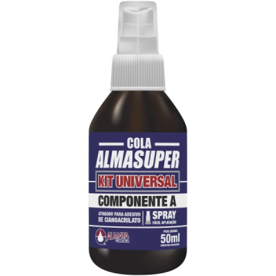 Kit Mdf Adesivo Instantâneo Ativador Primer Almasuper Almata (A50ml/B20ml)