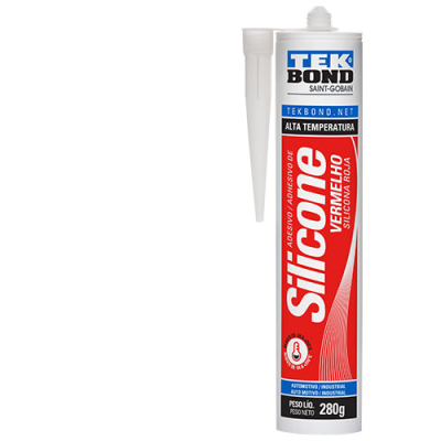 Silicone Acético Alta Temperatura Vermelho 280g - Tekbond