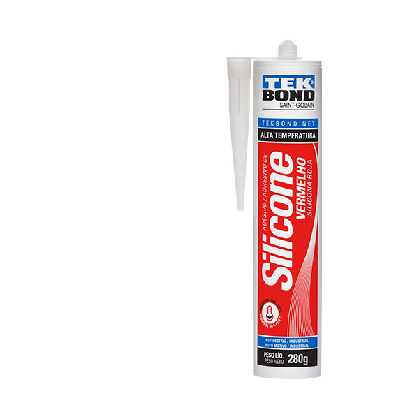 Silicone Acético Alta Temperatura Vermelho 280g - Tekbond