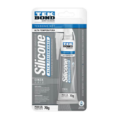 Cola Silicone Alta Temperatura Cinza 70g Juntas Motor - Tekbond