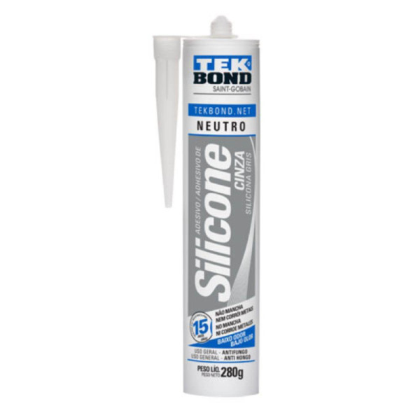 Cola Silicone Neutro Cinza 280g - Tekbond