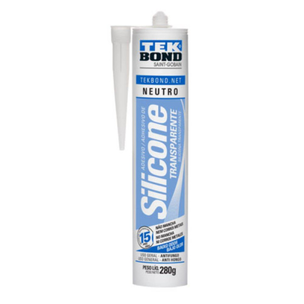 Cola Silicone Neutro Incolor 280g - Tekbond
