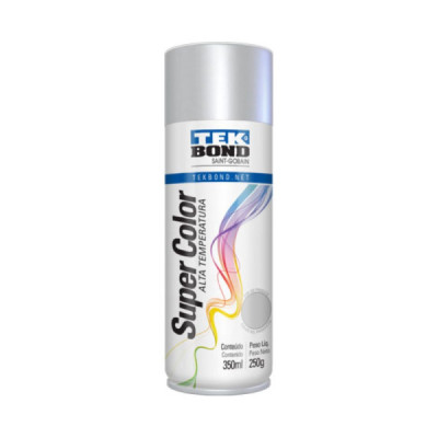 Tinta Spray Alumínio 350ml (250g) Alta Temperatura - Tekbond