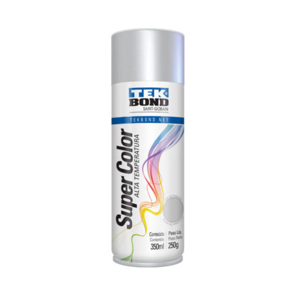 Tinta Spray Alumínio 350ml (250g) Alta Temperatura - Tekbond