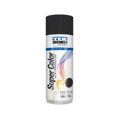 Tinta Spray Preto 350ml (250g) Alta Temperatura - Tekbond