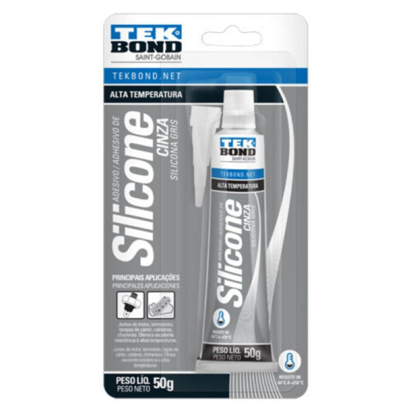 Cola Silicone Alta Temperatura Cinza 50g p/ Motor - Tekbond