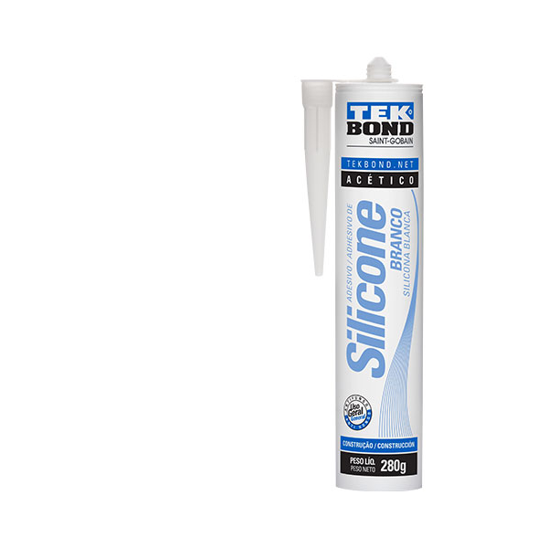 Cola de Silicone Acético Branco 280g - Uso Geral - Tekbond