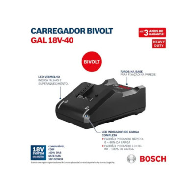 CARREGADOR DE BATERIA 18V BIV - 18V40