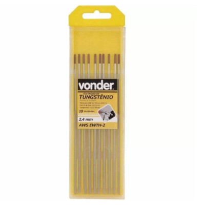 Tungstenio 2.4mm x 150mm 2% torio (verm.) inox (unidade)