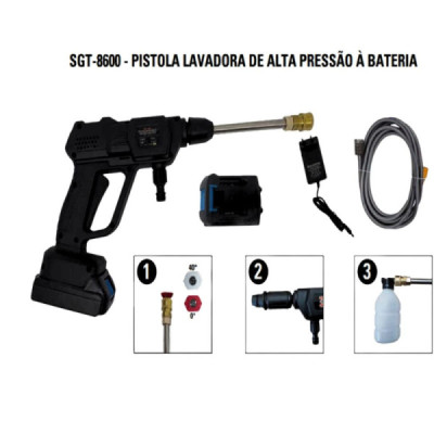 Pistola Lavadora de Alta Pressão à Bateria SGT-8600 Sigma