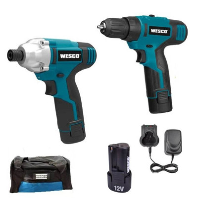 Parafusadeira e Chave de Impacto WS1000K2 12V - Wesco