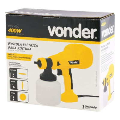 Pistola elétrica para pintura, 400 w, pev 400, 220v - vonder
