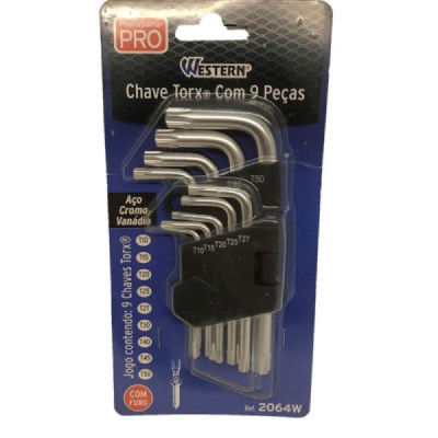 Chave torx jogo t10 a t50 c/f 2064 curta c/9 peças