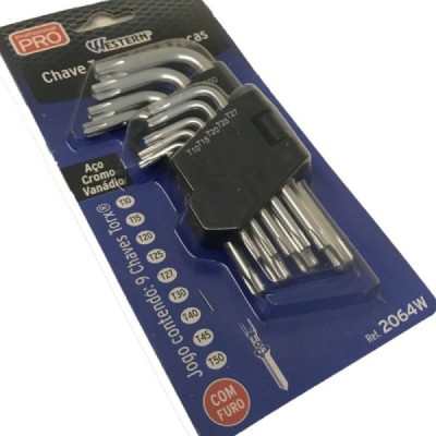 Chave torx jogo t10 a t50 c/f 2064 curta c/9 peças