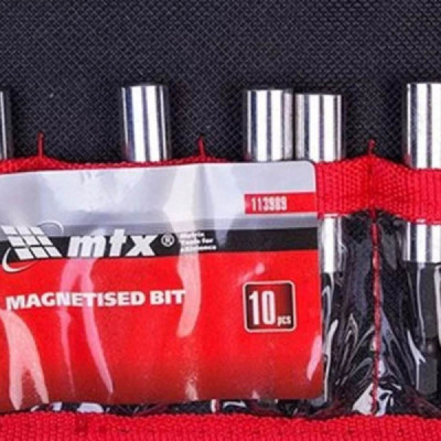 Kit c/10 pças Adaptador para soquete Magnético p/ Bits 1/4 MTX