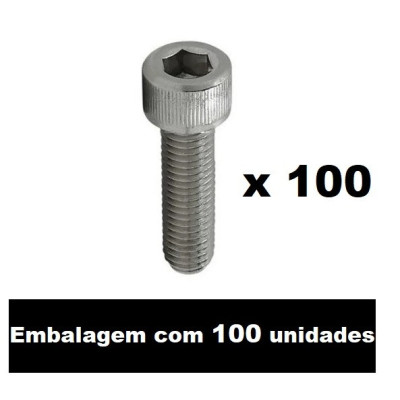 Parafuso allen cabeça cilíndrica inox m 4 x 10 c100 peças