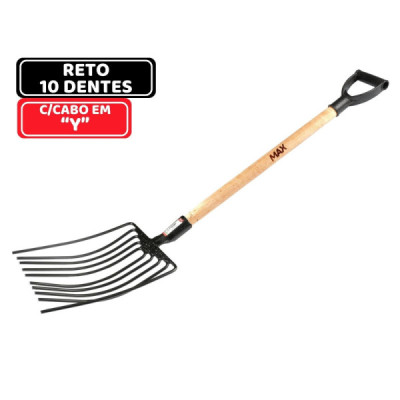 FORCADO 10 DENTES C/ CABO Y PLAST.